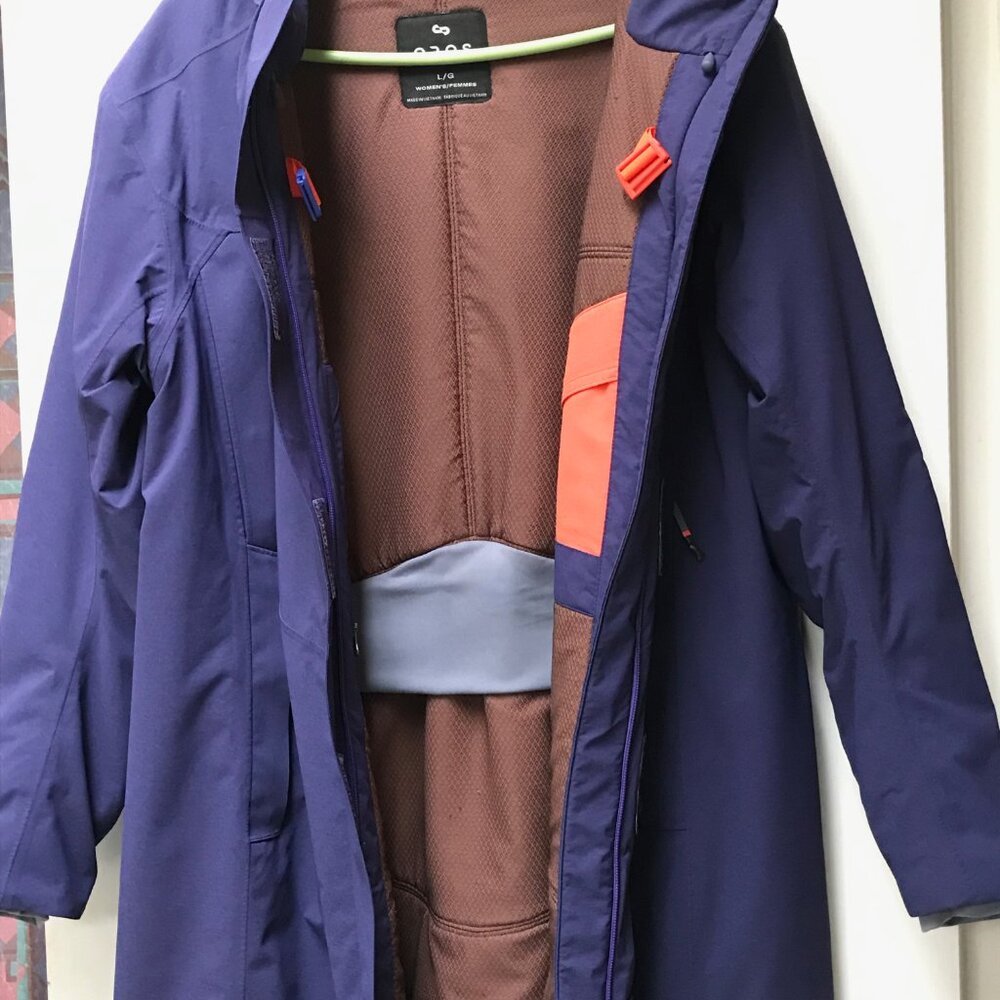 Oros purple parka coat jacket Large